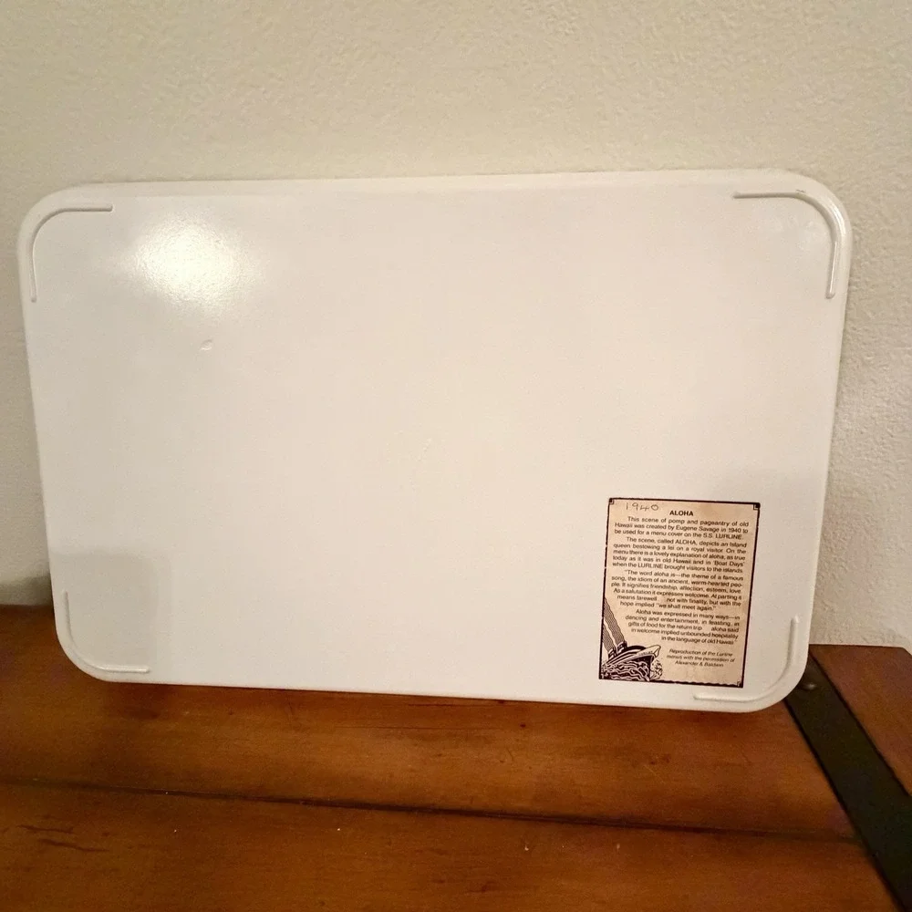 Vtg Makahiki  Tray Pacific‎ Coaster Eugene Savage SS Lurline Hawaii Royal Luau